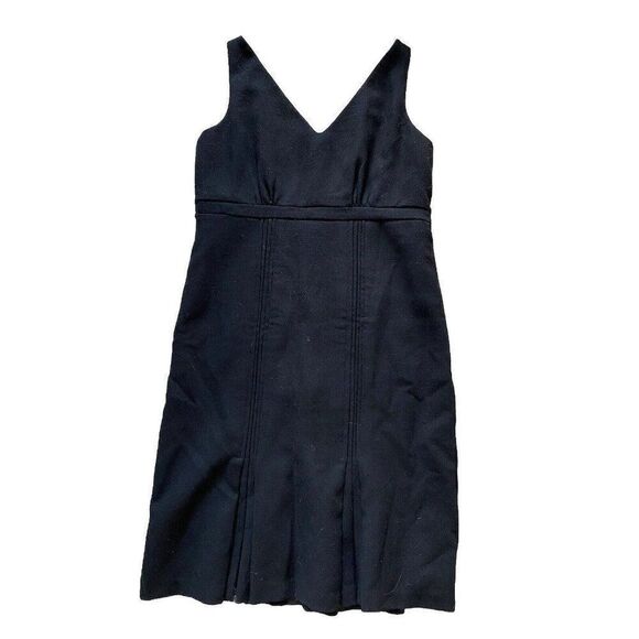 Allegory Dress Forth & Towne Black Wool Inverted Pleats 12 Shift Mid Length - Picture 1 of 7